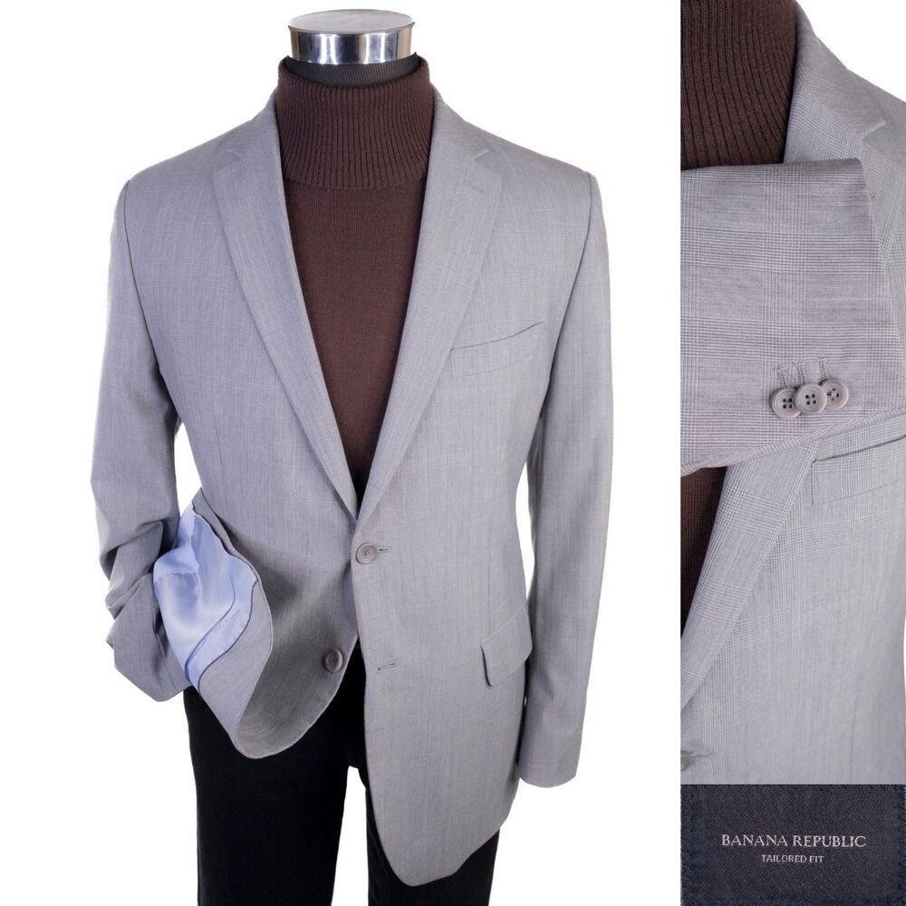 BANANA REPUBLIC Blazer Sport Coat 2 Button Casual Jacket Sz 42R 100% Wool